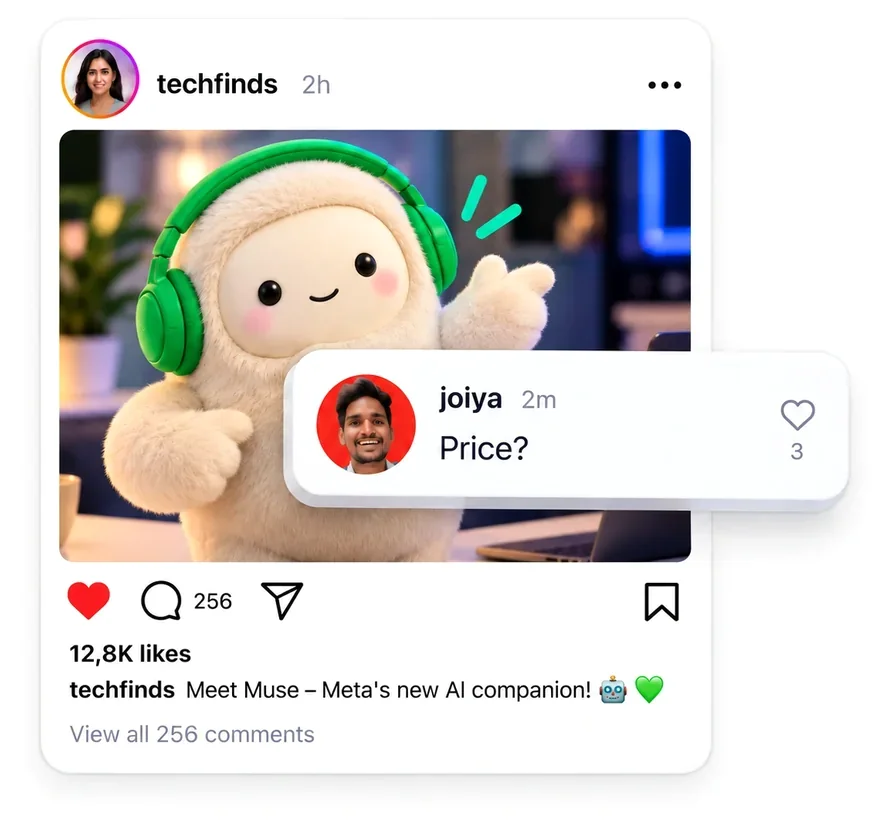 An Instagram post with a new comment from joiya asking “Price?”