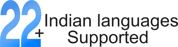 22+ Indian languages supported